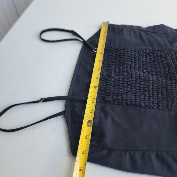 NWT Japna Women's Black Linen Rayon Tank Dress Smocked Back Sz S - Picture 9 of 13
